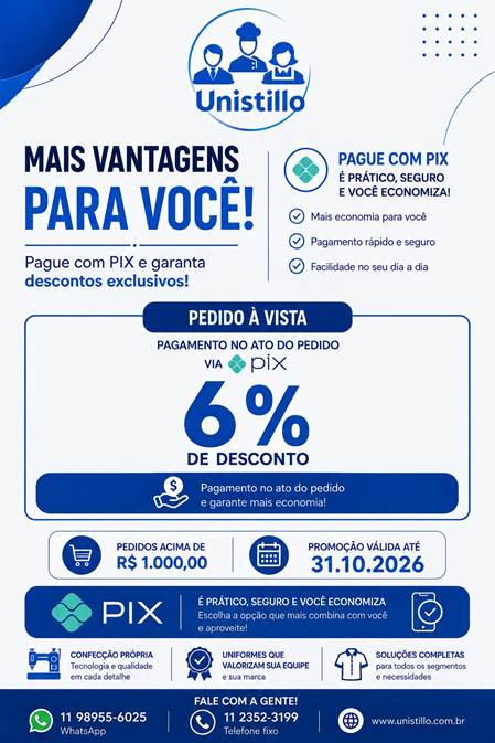 Desconto especial de 6% na Unistillo